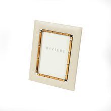 Görseli Galeri görüntüleyiciye yükleyin, Fildişi Deri Bambu Detaylı Çerçeve 13x18 cm