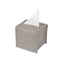 Görseli Galeri görüntüleyiciye yükleyin, Gri Örgü Desenli Deri Kare Selpak Kutusu
