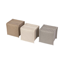Görseli Galeri görüntüleyiciye yükleyin, Fildişi Örgü Desenli Deri Kare Selpak Kutusu
