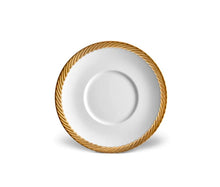 Görseli Galeri görüntüleyiciye yükleyin, Corde Altın ve Beyaz Çay Fincanı Tabağı