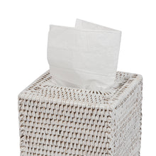 Görseli Galeri görüntüleyiciye yükleyin, Rattan Beyaz Kare Selpak Kutusu