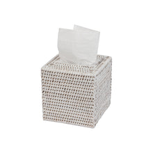 Görseli Galeri görüntüleyiciye yükleyin, Rattan Beyaz Kare Selpak Kutusu