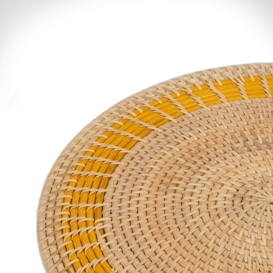 Rattan Sarı Bordürlü Rattan Amerikan Servis