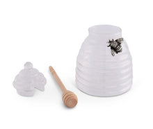 Görseli Galeri görüntüleyiciye yükleyin, Luxuria-Arthur Court-Gümüş Arılı Cam Bal Kavanozu