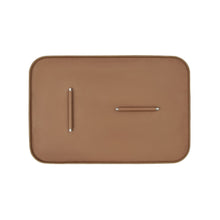 Görseli Galeri görüntüleyiciye yükleyin, Bej Dikdörtgen Deri Metal Saplı Servis