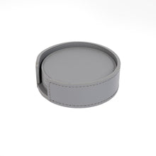 Görseli Galeri görüntüleyiciye yükleyin, Acquerello Koyu Gri Deri 6'Lı Bardak Altlığı