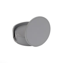 Görseli Galeri görüntüleyiciye yükleyin, Acquerello Koyu Gri Deri 6'Lı Bardak Altlığı