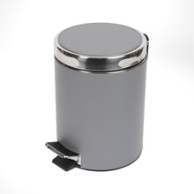 Görseli Galeri görüntüleyiciye yükleyin, Bino Koyu Gri Pedallı Deri Çöp Kutusu