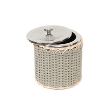 Görseli Galeri görüntüleyiciye yükleyin, Gri Deri Rattan Örgü Buz Kovası