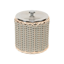 Görseli Galeri görüntüleyiciye yükleyin, Gri Deri Rattan Örgü Buz Kovası