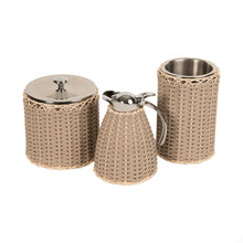 Görseli Galeri görüntüleyiciye yükleyin, Vizon Deri Rattan Örgü Şişe Soğutucu