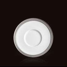 Görseli Galeri görüntüleyiciye yükleyin, Soie Tresse Platin Porselen Çay Fincanı Tabağı