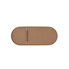 Görseli Galeri görüntüleyiciye yükleyin, Bej Oval Deri Metal Tutamaçlı Servis 45x18 cm