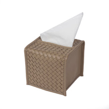 Görseli Galeri görüntüleyiciye yükleyin, Vizon Örgü Desenli Deri Kare Selpak Kutusu