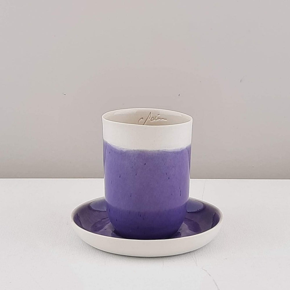 Saliha Kartal Mor Küçük Tabaklı Espresso Fincanı