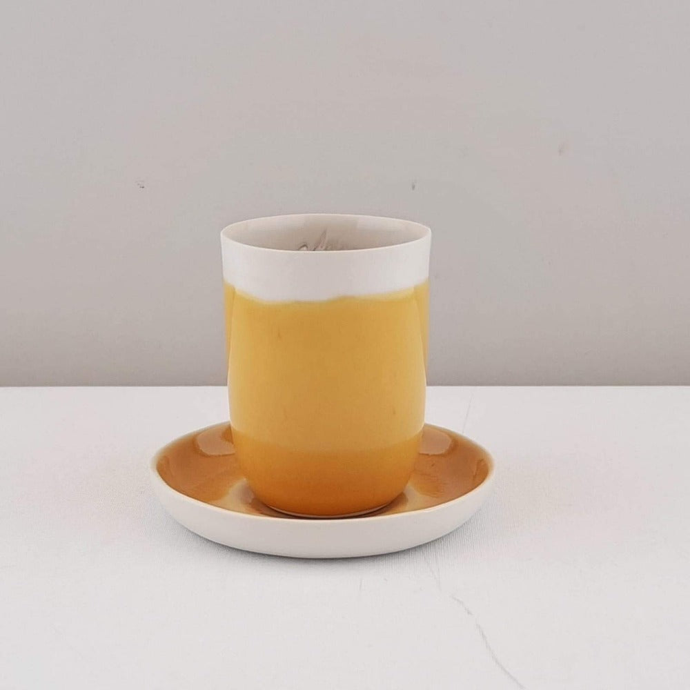 Saliha Kartal Sarı Küçük Tabaklı Espresso Fincanı
