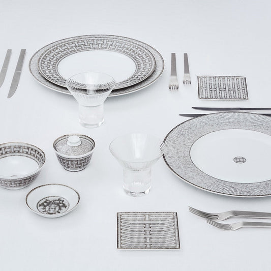 Hermès Mosaique Au 24 Platin Kahve Fincanı ve Tabağı