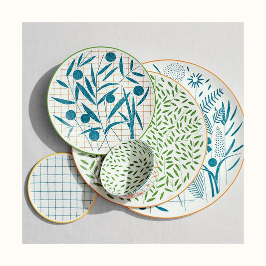 Hermès A Walk In The Garden Blue Ekmek Tabağı