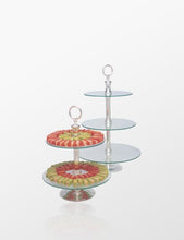 Görseli Galeri görüntüleyiciye yükleyin, Riva Ayaklı Gümüş Üç Katlı Cam Servis