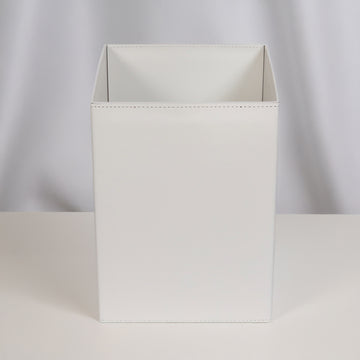 Bino Krem Rengi Deri Kapaksız Çöp Kovası