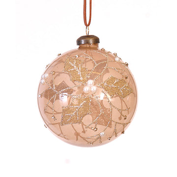 Gold Çiçekli Yılbaşı Ağaç Süsü 10 Cm