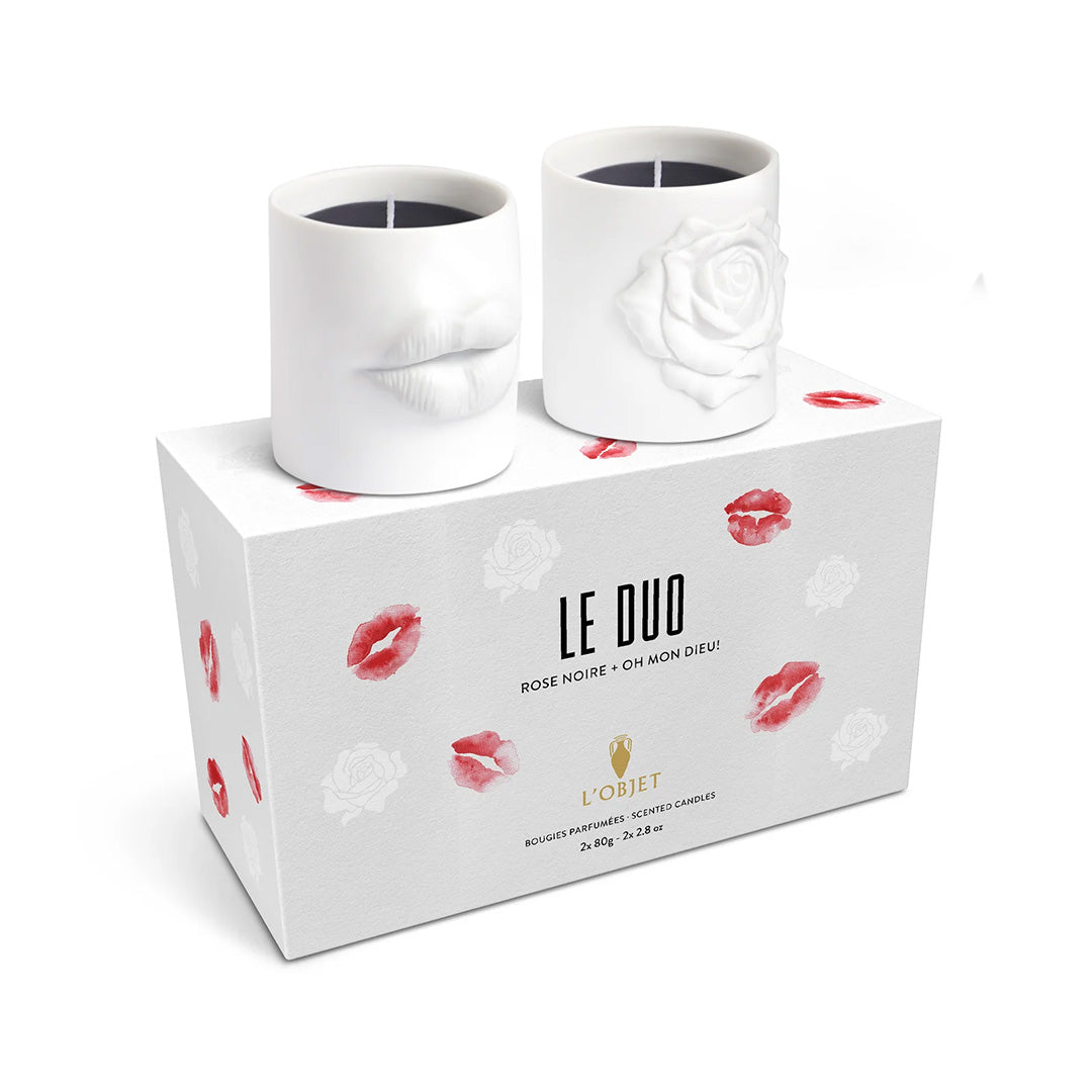 Le Duo Dudak Ve Gül 2'Li Mum Set