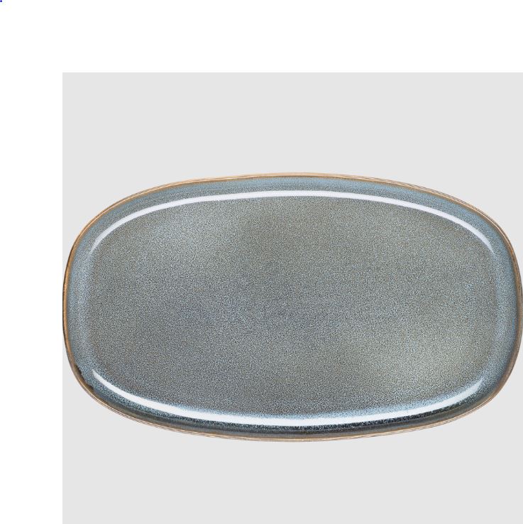 Açık Mavi Oval Servis Tabağı