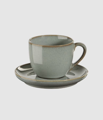 Açık Yeşil Espresso Fincanı ve Tabağı