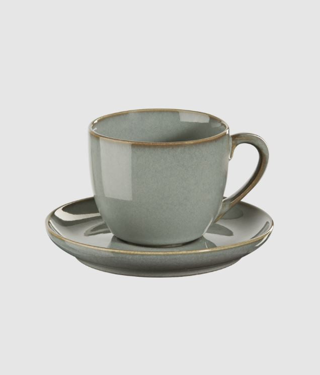 Açık Yeşil Espresso Fincanı ve Tabağı