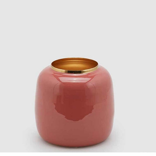 Bordo Altın Küp Vazo