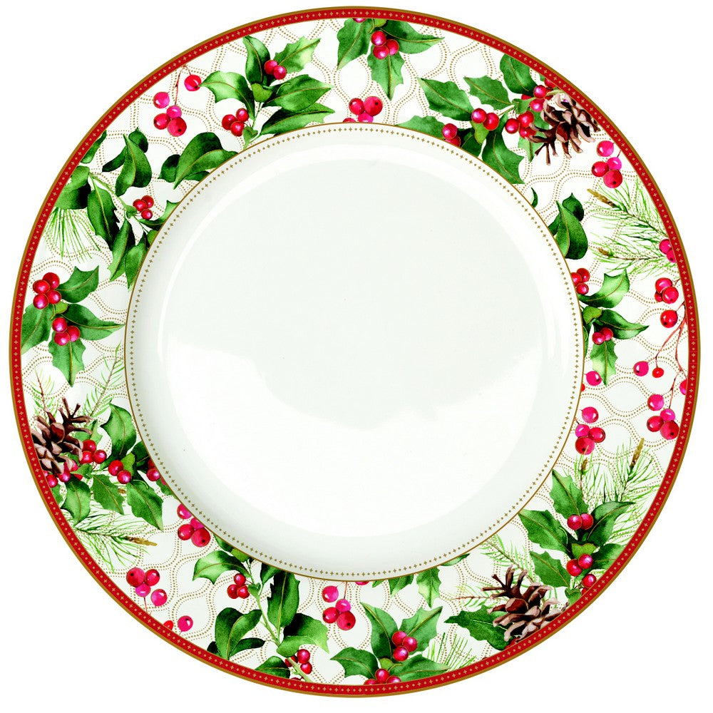 EasyLife Kuchenteller Christmas Berries - Porzellan Teller 19cm Mit Weihnachtsmotiv