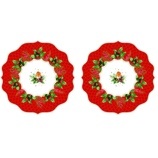 Christmas Berries 2'Li Yuvarlak Amerikan Servis