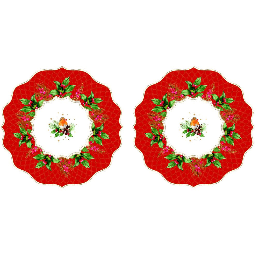 Christmas Berries 2'Li Yuvarlak Amerikan Servis