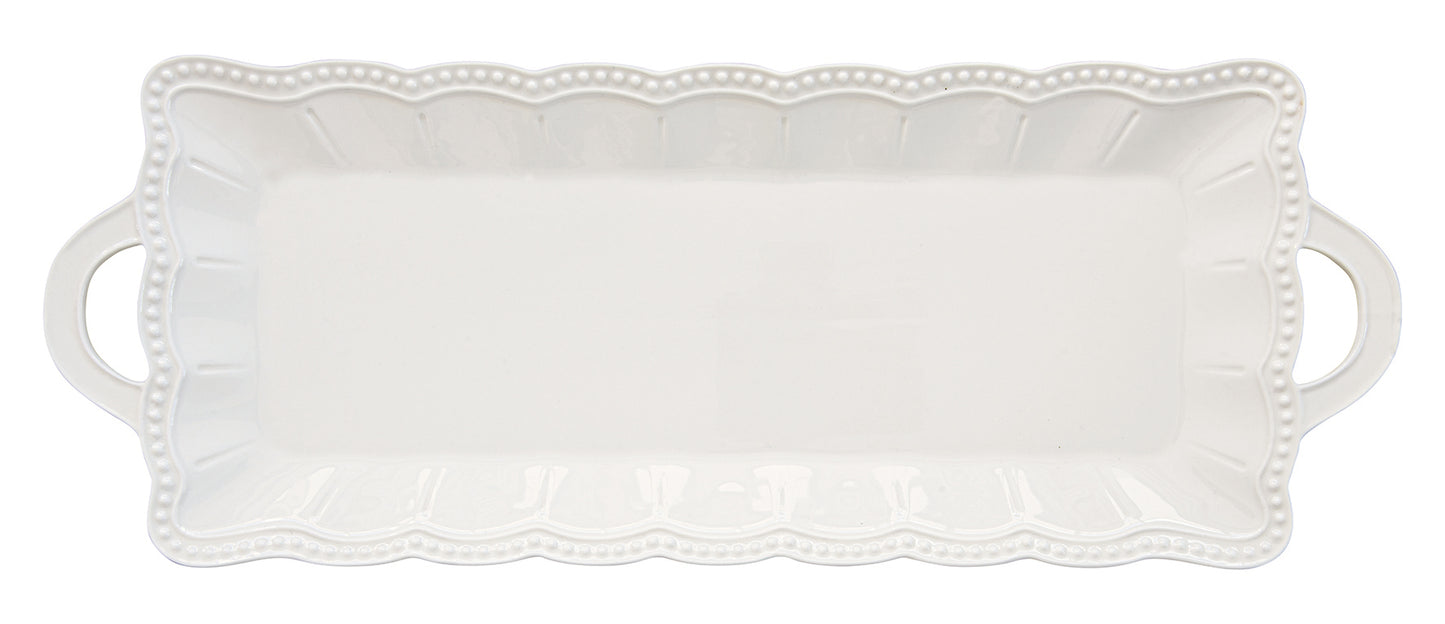 Elite White Saplı Servis Tabağı