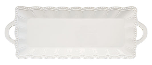 Elite White Saplı Servis Tabağı