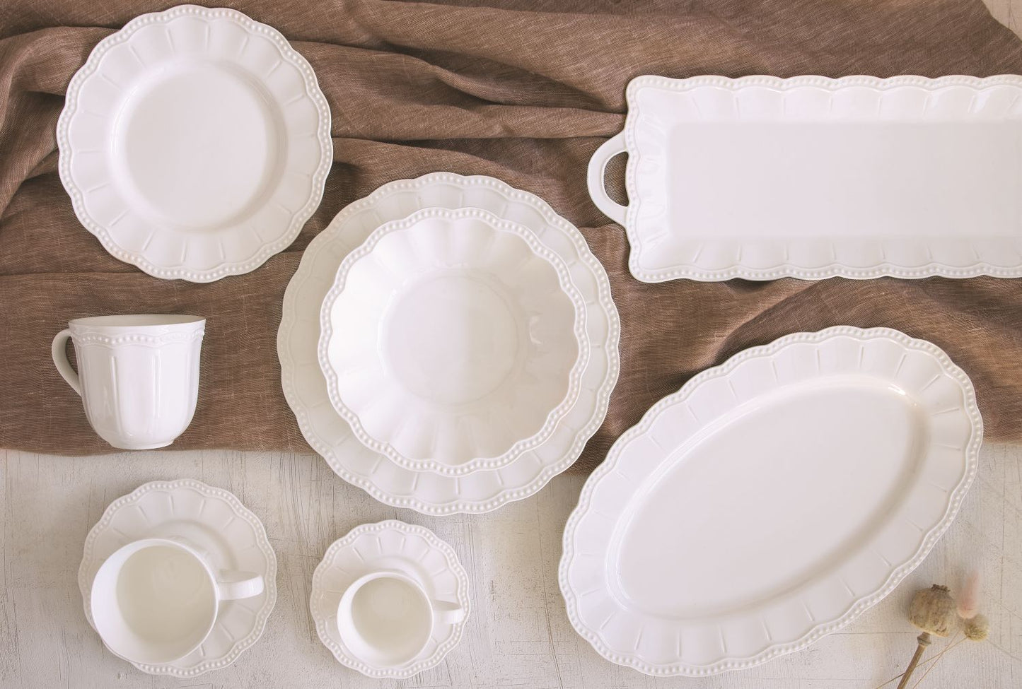 Elite White Saplı Servis Tabağı
