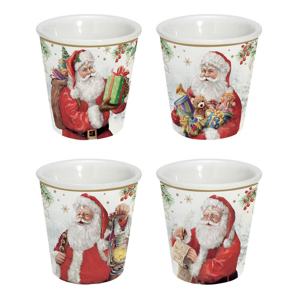 Santa Is Coming 4'Lü Türk Kahve Fincanı Seti