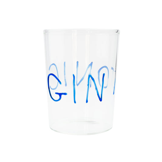 Üfleme Cam Gintonic Yazılı Bardak