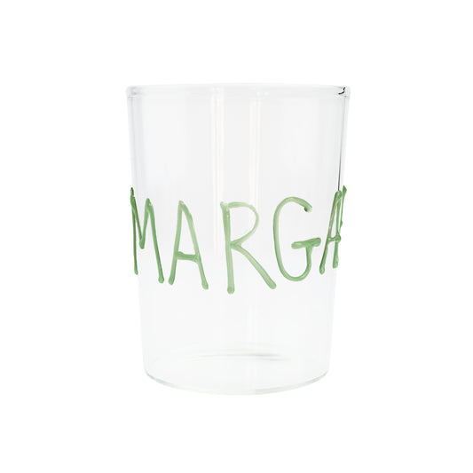 Üfleme Cam Margarita Yazılı Bardak