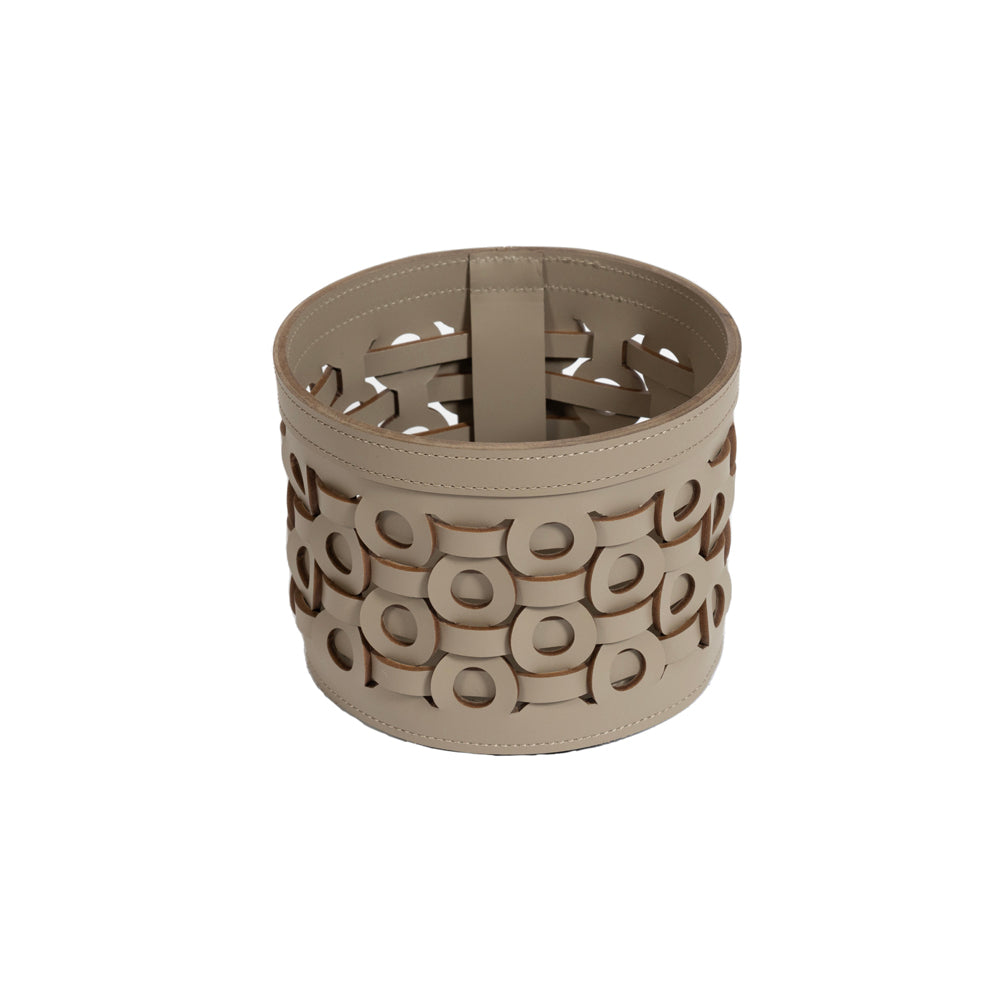 Yuvarlak Vizon Deri Sepet 17,5 cm