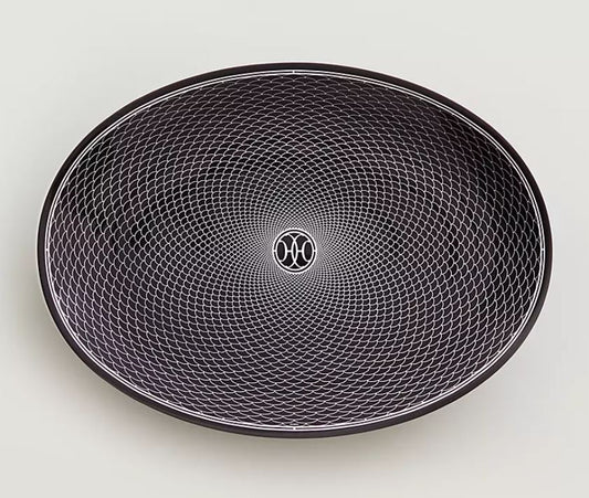 H Dèco Siyah Oval Servis Tabağı