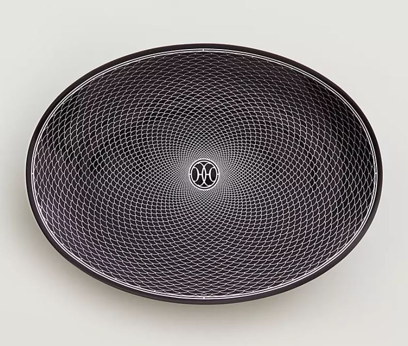 H Dèco Siyah Oval Servis Tabağı