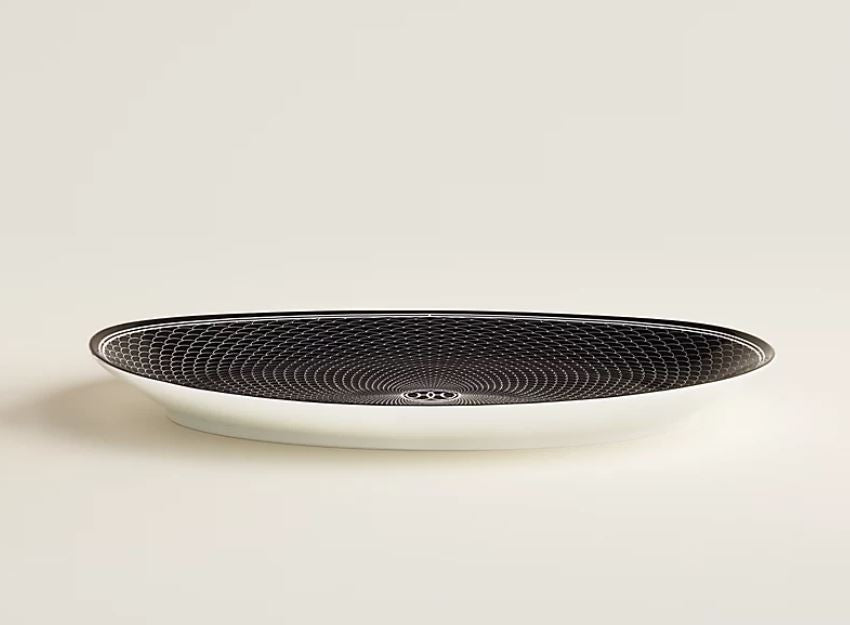 H Dèco Siyah Oval Servis Tabağı