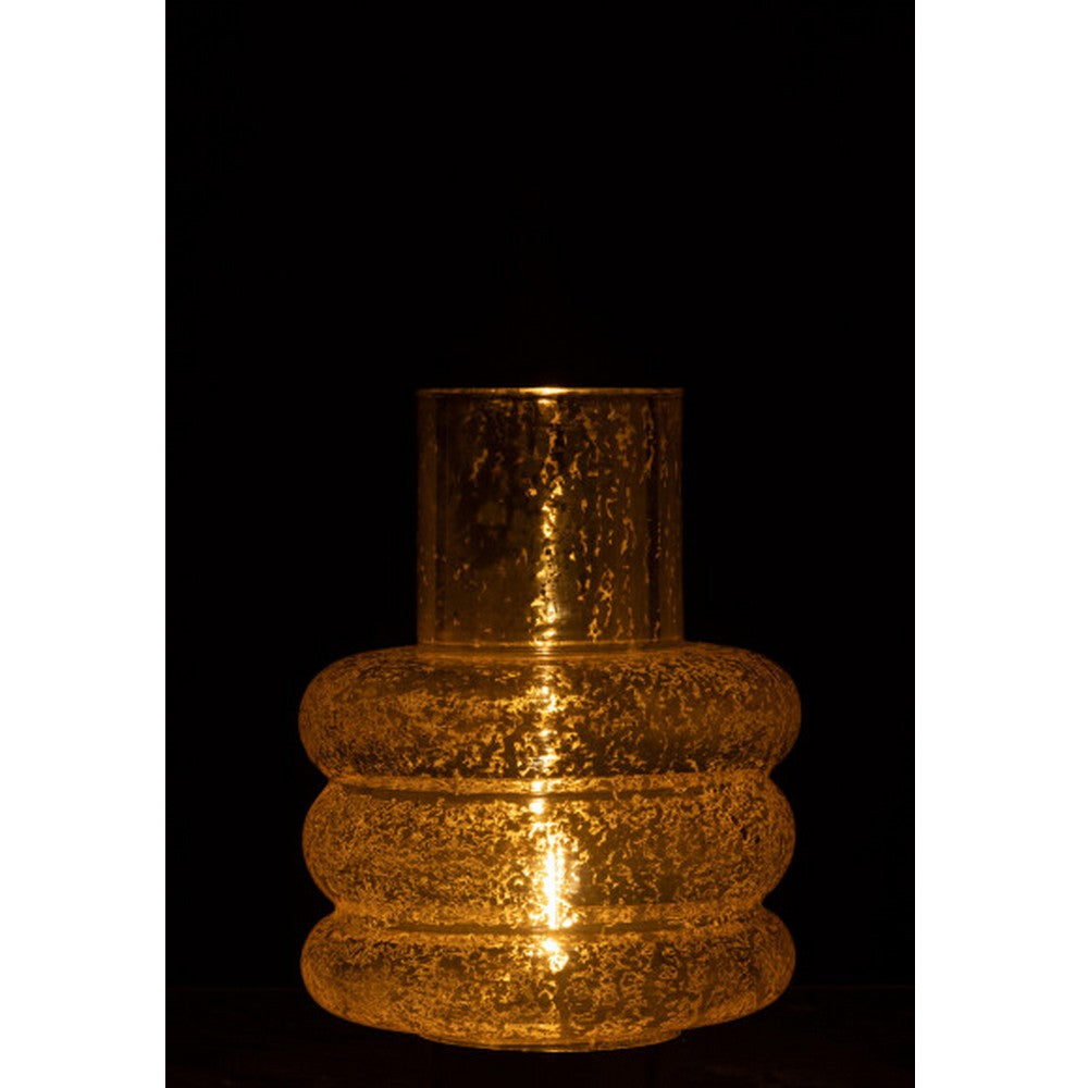 Altın Cam Led Halka Formlu Lamba