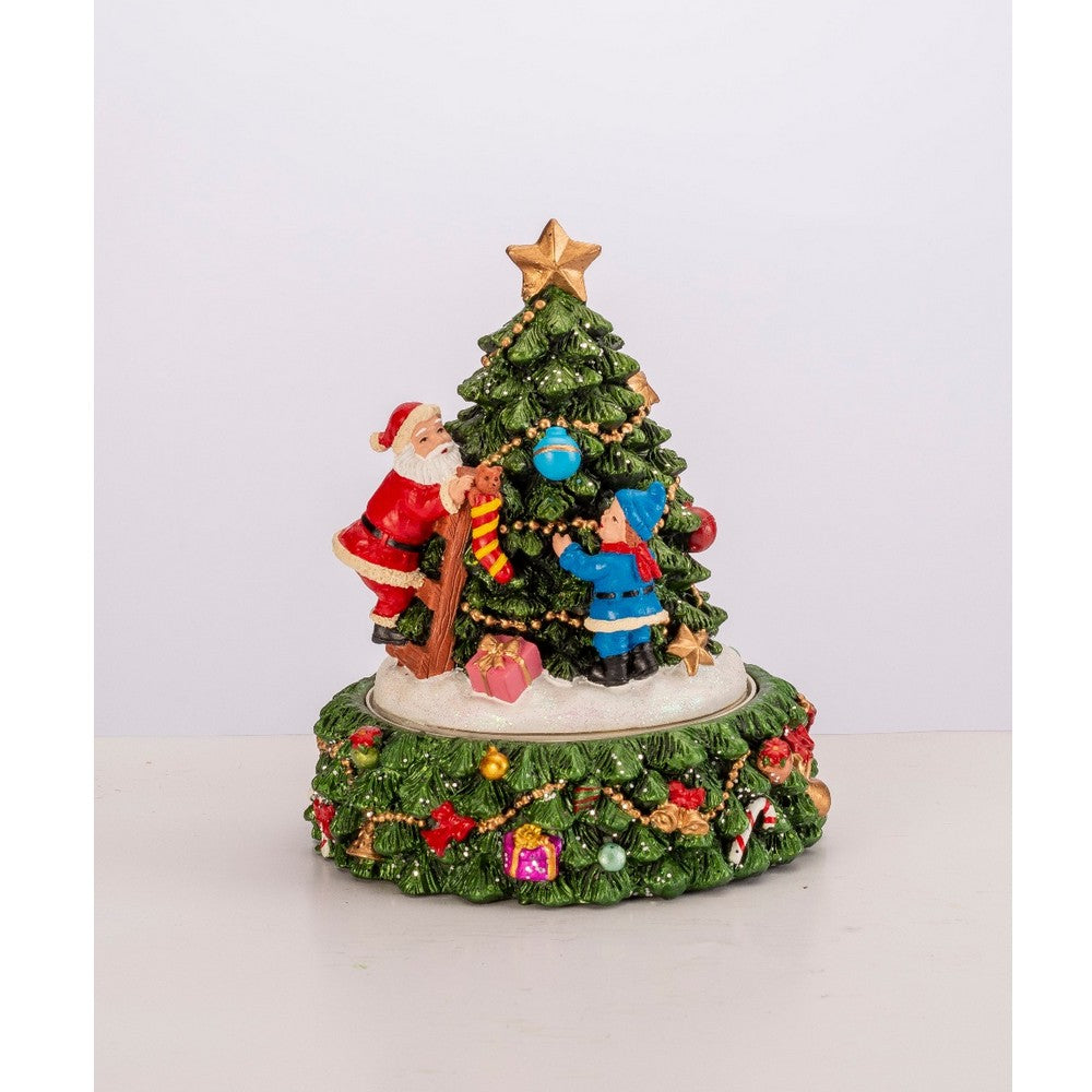 Hareketli Müzikli Çam Ağaçlı Noel Babalı Yılbaşı Küresi