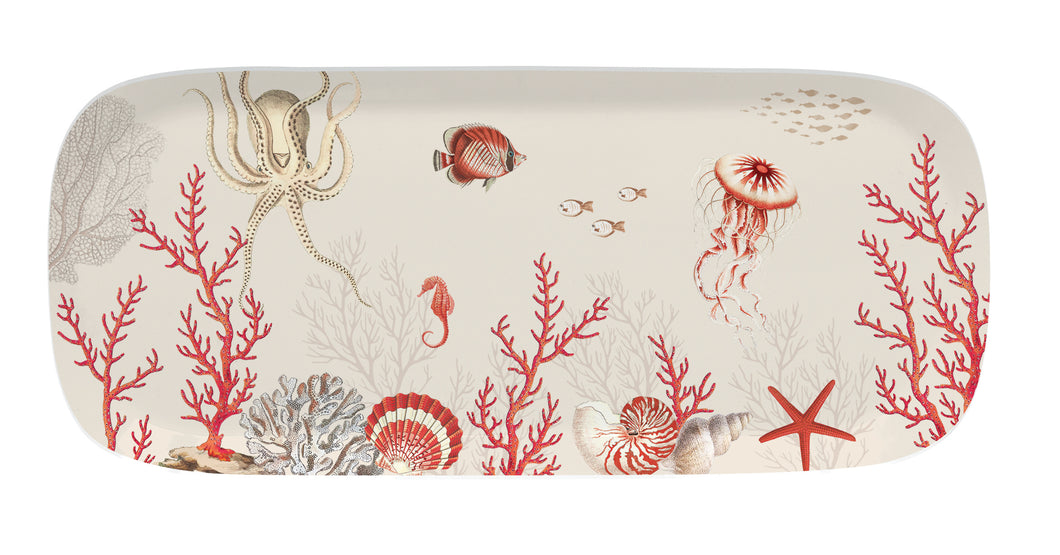 Mercan Desenli Porselen Servis Tabağı