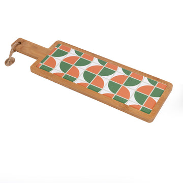 Geometrik Desenli Ahşap Peynir Tahtası