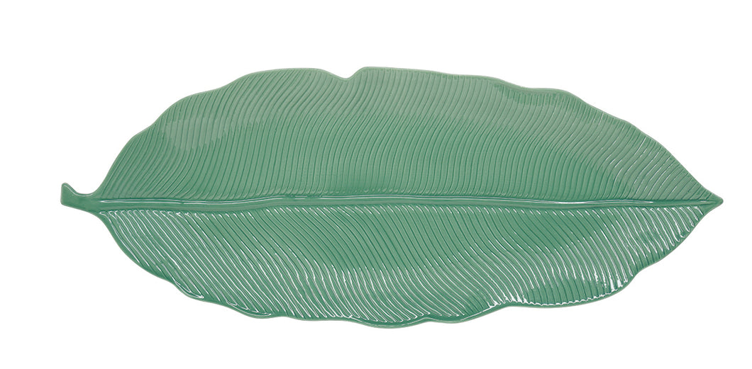 Tropical Açık Yeşil Porselen Servis Tabağı 47x19 cm