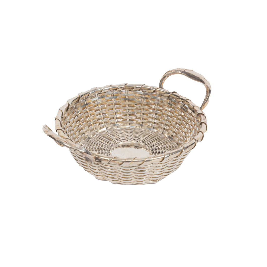 19. Yüzyıl Fransız Üretimi Kulplu Mini Ekmek Sepeti