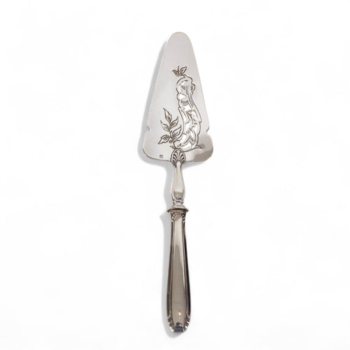 Som Gümüş Ajur İşçilikli Fransız Kek Spatulası